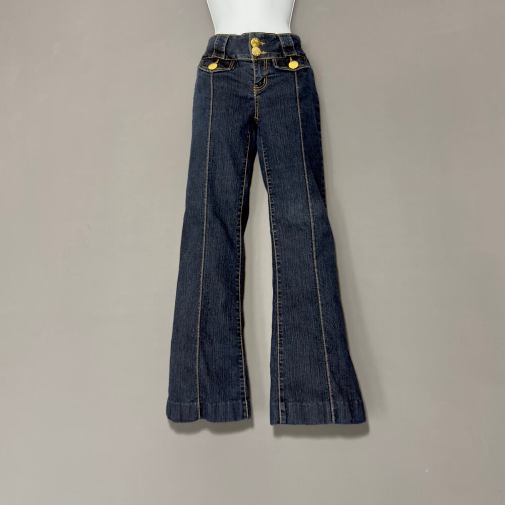ELITE JEANS USA Vintage 90s Y2K Ultra Low Rise Boot Cut Jeans  Size 7/8